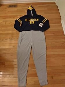 Michigan Wolverines NCAA Concepts Sport Men's Hooded One Piece Pajamas NWT L