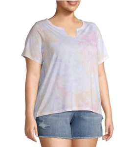 Ladies 2X T-Shirt Tie-Dye Casual Short Sleeve Top Blouse NWT  - Picture 1 of 5