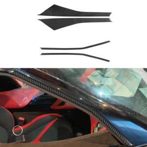 4Pcs Real Carbon Fiber Front Windshield A Pillar Cover For Corvette C7 2014-2019 - Picture 1 of 22