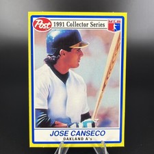 1991 Post Collectors Series Jose Canseco #4 Oakland Athletics FREE SHIPPING
