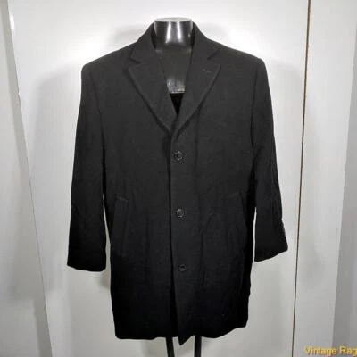 PRONTO UOMO Wool CASHMERE Coat Overcoat Mens 42S 42 Short L Black - Image 1 of 4