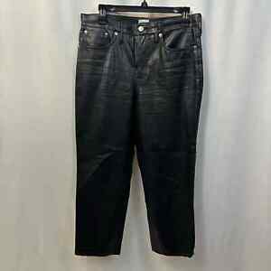 J. Crew Classing Straight High Rise Faux Leather Vegan Pants Trousers Soft 29