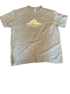 Mont St Michel Graphic Tee XL Gray Sols Imperial 11500 Cotton Blend France Desig - Image 1 of 4