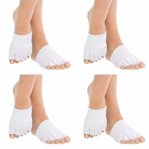 4 Pr White Toe Gel Compression Socks Seperating Moisturize Soften Foot Dry Skin - Picture 1 of 4