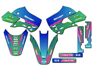 2002-2009 KLX 110 TIGRE Green Senge Graphics Kit Compatible with Kawasaki - Foto 1 di 10