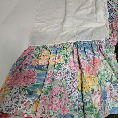 Vintage Claude Monet Water Lilies 1980s Westpoint Stevens Full Bedskirt Ruffle - Image 1 of 4