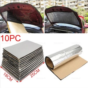 10Pcs Sound Deadener Heat Insulation Mat Car Auto Hood Insulation Silent 25*18cm - Picture 1 of 18