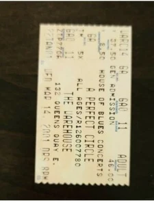 A Perfect Circle 2001 The Warehouse Toronto Original Vintage Concert Ticket Stub - Picture 1 of 2
