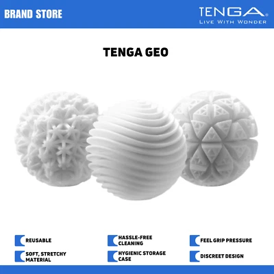 TENGA Geo Reusable Male Masturbator/Stroker w/Case & Drying Stand NIB NWT - Image 1 of 4