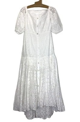 VERONICA BEARD Cali Eyelet Off Shoulder Maxi Dress White (MSRP $748) - Image 1 of 3