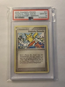 PSA 10 Gem Mint Tropical Tidal Wave 027 2005 World Championships German Pokemon - Bild 1 von 7
