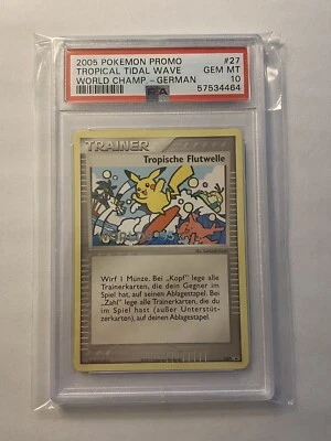 PSA 10 Gem Mint Tropical Tidal Wave 027 2005 World Championships German Pokemon - Image 1 of 4