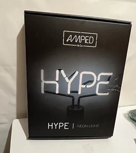 Amped & Co Hype Real Neon Light Novelty Desk Lamp Large 9.6x8.3" White Glow - Picture 1 of 6