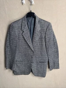 Mens Alfani Macy's Black/White Check 100% Silk 38S Two Button Sport Coat - Picture 1 of 15
