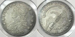 X689  1829 Capped Bust Half Dollar, Problem-free AU/BU, O-112 - Picture 1 of 1