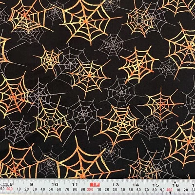 Monster's Masquerade Pat Yuille Wilmington Prints Black Cotton by the HALF YARD - Image 1 of 2