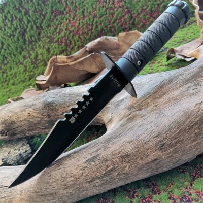 Tactical hunting knife survival stainless steel blade, ABS handle fixed knife - Image 1 of 4