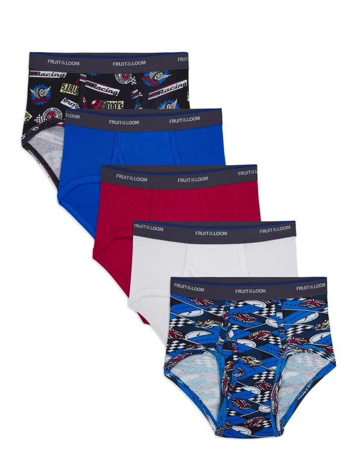 Fruit of the Loom Boys' Cotton Fashion Briefs, 5 Pack, Sizes S-XL - Image 1 of 2