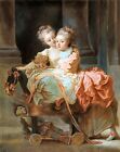 The Two Sisters by Jean Claude Richard, 1770 French Old Masters 8x10 Print