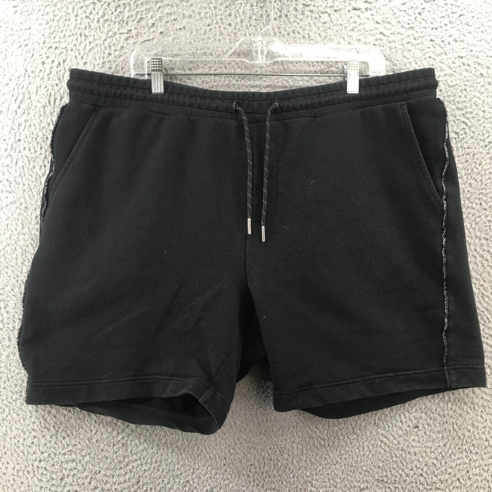 Calvin Klein Sweatshorts Mens (actual 40x6.5) Black High Rise Drawstring Pocket - Image 1 of 4