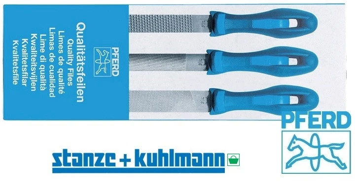 PFERD Feilensatz 3-tlg. Feile 200mm; Halbrundfeile Feilraspel Raspel Universal - Bild 1 von 1