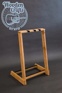 Solid Oak Multi Wooden guitar stand for 2, 3, 4, 5 or 6 guitars - Picture 1 of 11