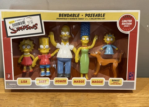 Simpsons Bendable Poseable Figure Collection 6 Pieces Series 1 Limited Edition Cover