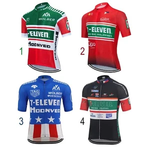 7 11 Cycling Jersey Short Sleeve Bib Bicycle Bike Shirt Team Clothes Seven Top - Picture 1 of 10