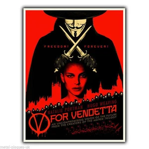 SIGN METAL PLAQUE V For Vendetta Film Movie Advert Poster picture art print - Picture 1 of 1