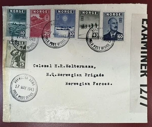Norway, Army Field Post 1943 Censored Cover Sent to Norwegian Brigade on Faroes - Picture 1 of 2