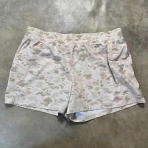 Columbia Shorts Womens Size XL Brown Tan Camo Print PFG Water Sport Outdoor - Picture 1 of 8