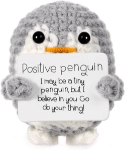 Mini lustiger positiver Pinguin, süße Kartoffel 2,6 Zoll gestrickter Pinguin Spielzeug mit Pfand - Bild 1 von 12