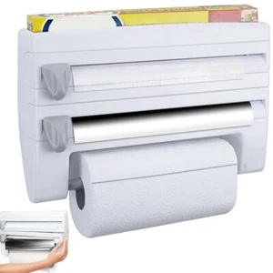Dispenser Porta Rotolo Parete Cucina Carta Pellicola Alluminio Mensola Organizer - Imagen 1 de 11