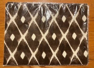 West Elm Placemats Set/5 Brown White Geometric 100% Cotton 14x19 New In Plastic - Image 1 of 4