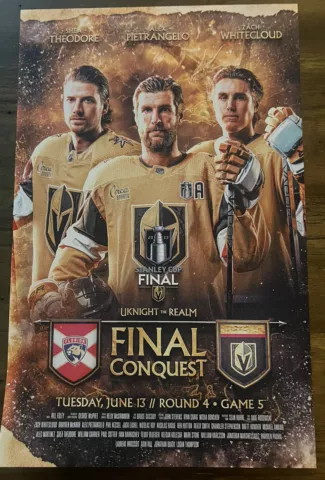 VEGAS GOLDEN KNIGHTS VS FLORIDA  PANTHERS 2023 STANLEY CUP FINAL GAME 5 POSTER Cover