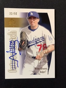 2002 SP Authentic Gold Victor Alvarez Rc Auto Dodgers Rookie Autograph #32/50 - Picture 1 of 2