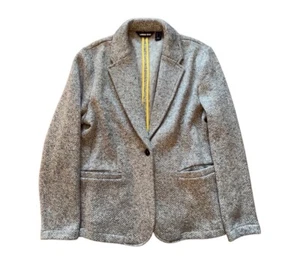 Lands End Light Grey Warm Comfy Women Pockets Jacket Blazer size M - Picture 1 of 8