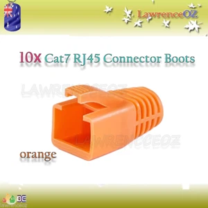 10x RJ45 Network Cable Plug Boots Cap Protective Sleeve Cat7 Cat6a Cat6e -ORANGE - Bild 1 von 1