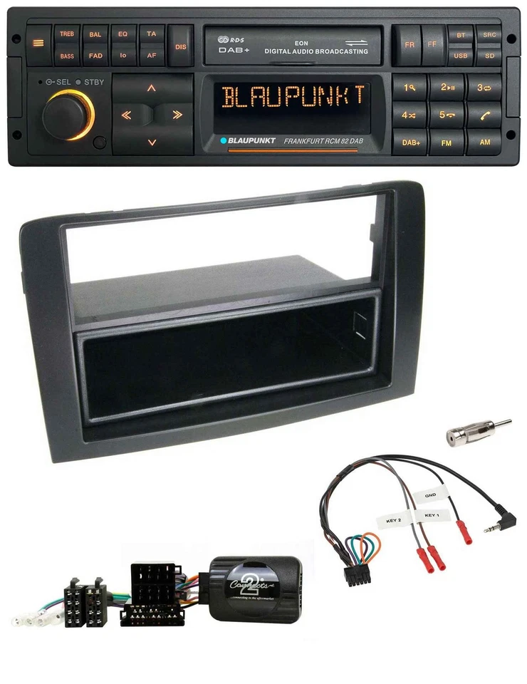 Blaupunkt USB DAB SD Lenkrad Bluetooth Autoradio für Fiat Idea 2006-2012 schwarz - Bild 1 von 4