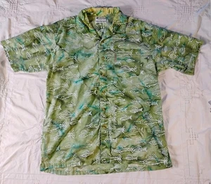 Columbia Button Down Hemd Herren Medium Hawaii Barracuda Batik Kurzarm - Bild 1 von 10