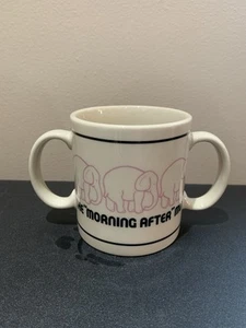 1982 Pink Elephant "Morning After Mug" Double Handled RARE Gag Gift - Bild 1 von 7