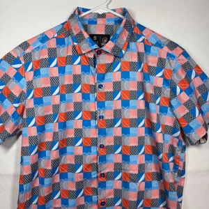 Waimea Collection Mens S Button Down Shirt Short Sleeve Colorful Pattern Casual - Picture 1 of 9