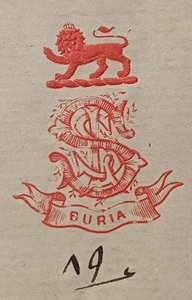 Indien Riasat von Buriya Rai 1920 Schopf Briefkopf signiert von Herrscher Lachman Singh - Bild 1 von 3