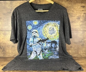 Star Wars T Shirt Gray Graphic Storm Troopy Start Night Short Sleeve Size Large - Picture 1 of 3