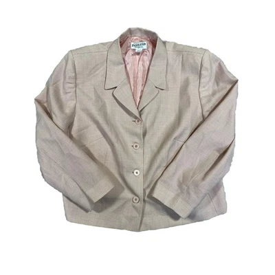 Pendleton Blazer Womens 20W Pink Wool Houndstooth USA Office Grandmacore VINTAGE - Image 1 of 4