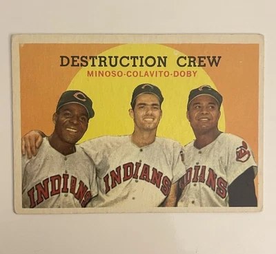 1959 Topps #166 Destruction Crew - Minnie Minoso Rocky Colovito Larry Doby *Read - Image 1 of 4