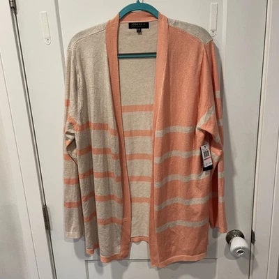 NWT JOSEPH A. Cardigan Sweater Womens Size XXL Coral Beige Long Sleeve FLAW - Image 1 of 4