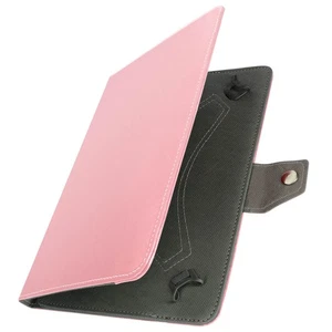 Funda universal tabletas 10” con efecto cuero envejecido Soporte vídeo rosa - Imagen 1 de 6
