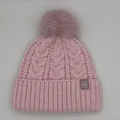 Victoria's Secret Gorro Mujer Bonito Rosa Flor Bling Parche Pom Talla Única Foto 1 de 4
