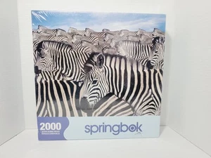 NEW Springbok "Zebra Herd" 2000 Pc Puzzle 34" x 42.5" FACTORY SEALED BOX - Picture 1 of 15